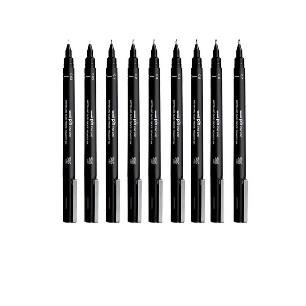 Uni-Ball Pin Fineliner Pen (12 stk)