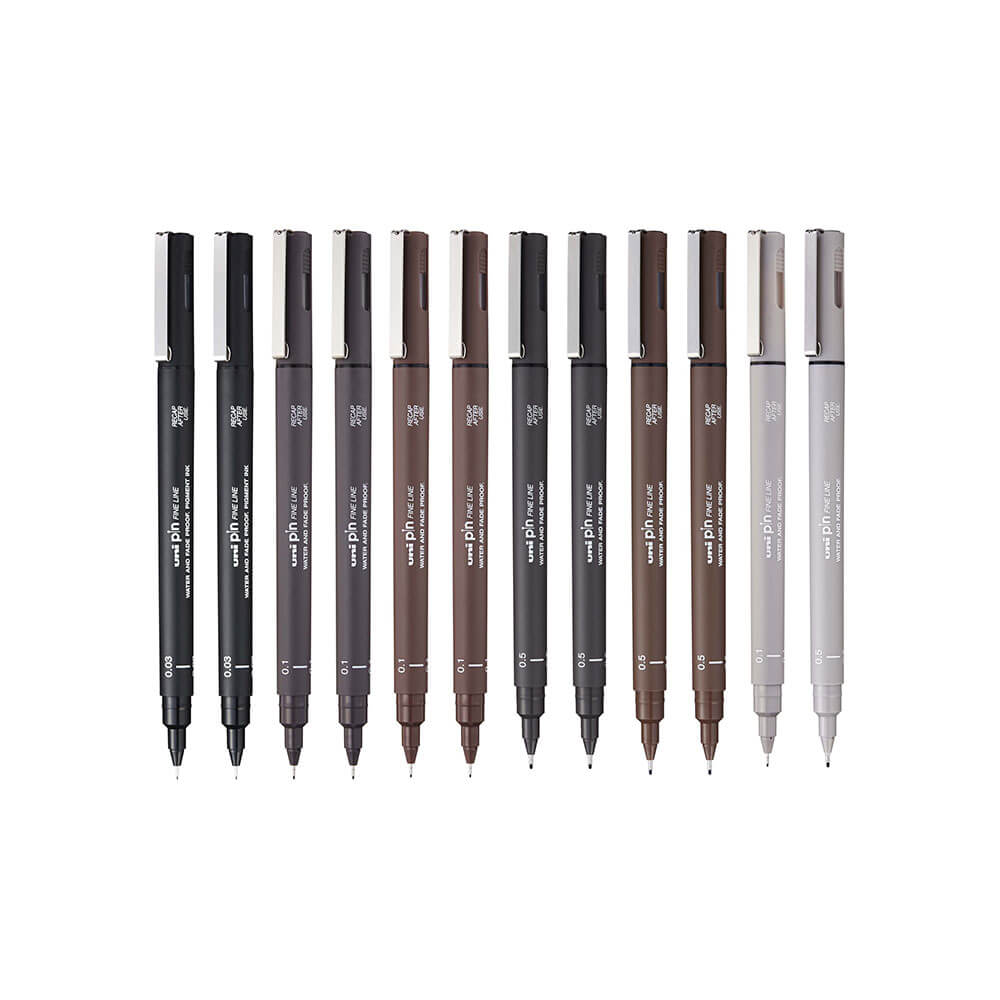 Pióro Fineliner Pin Uni-Ball (12pc)