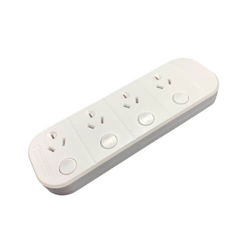 Jackson Industries 4 Outlet Overload Switch Powerboard White