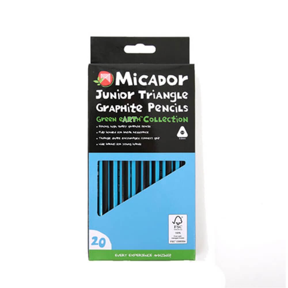 Lápis de grafite do triângulo júnior do Micador (20pk)