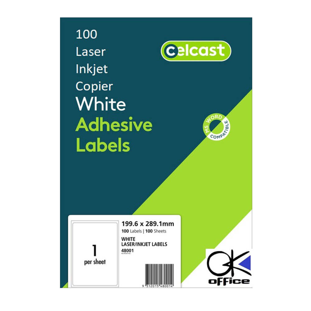 Celcast Laser/Inkjet Etichette White (100pk)