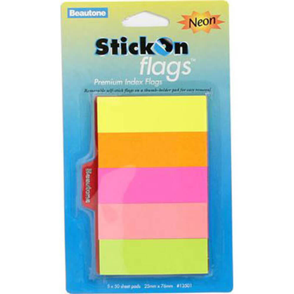 Beautone Stick på flaggor 250 ark (diverse neon)