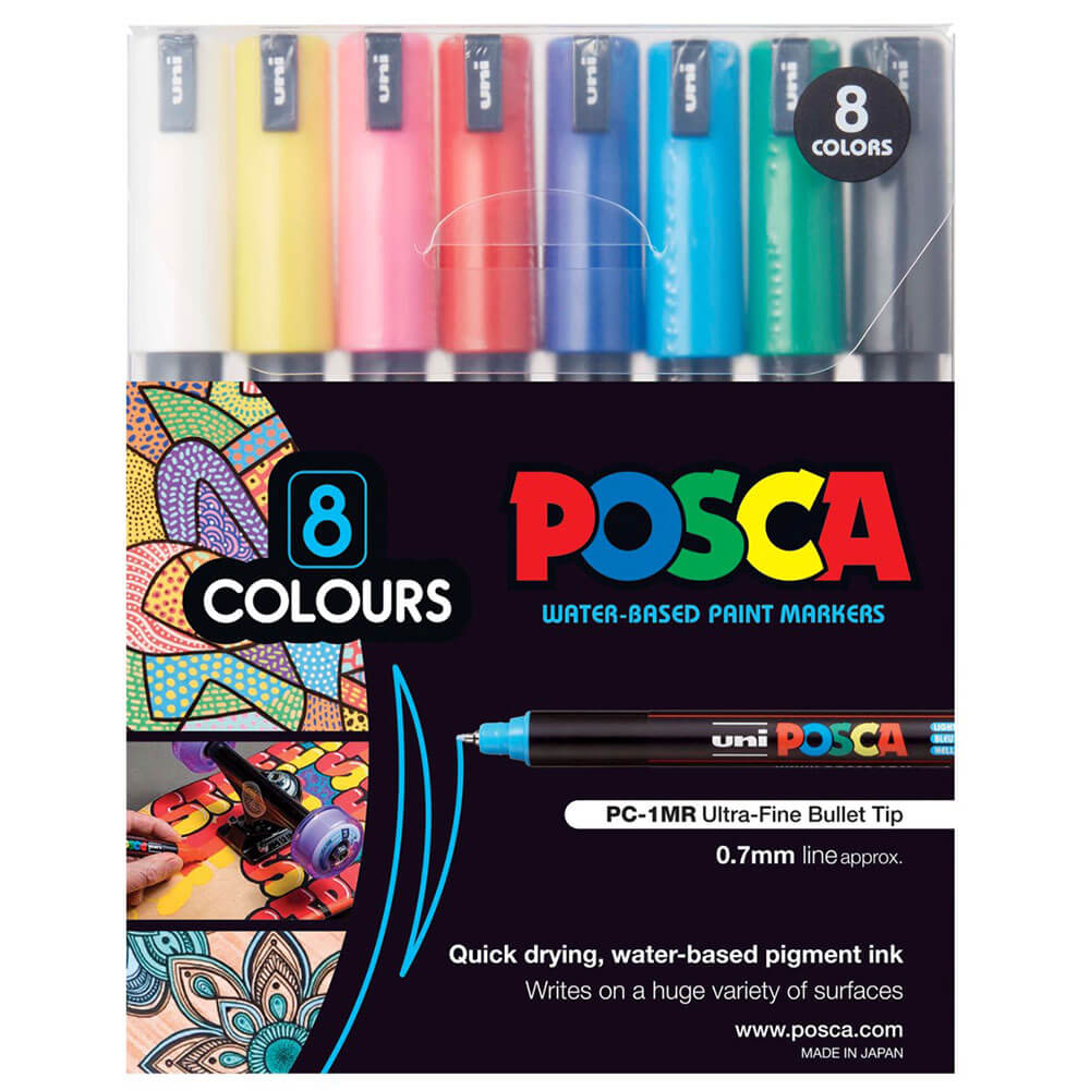 Uni posca marcador de pintura de punta fina extra (8pk)