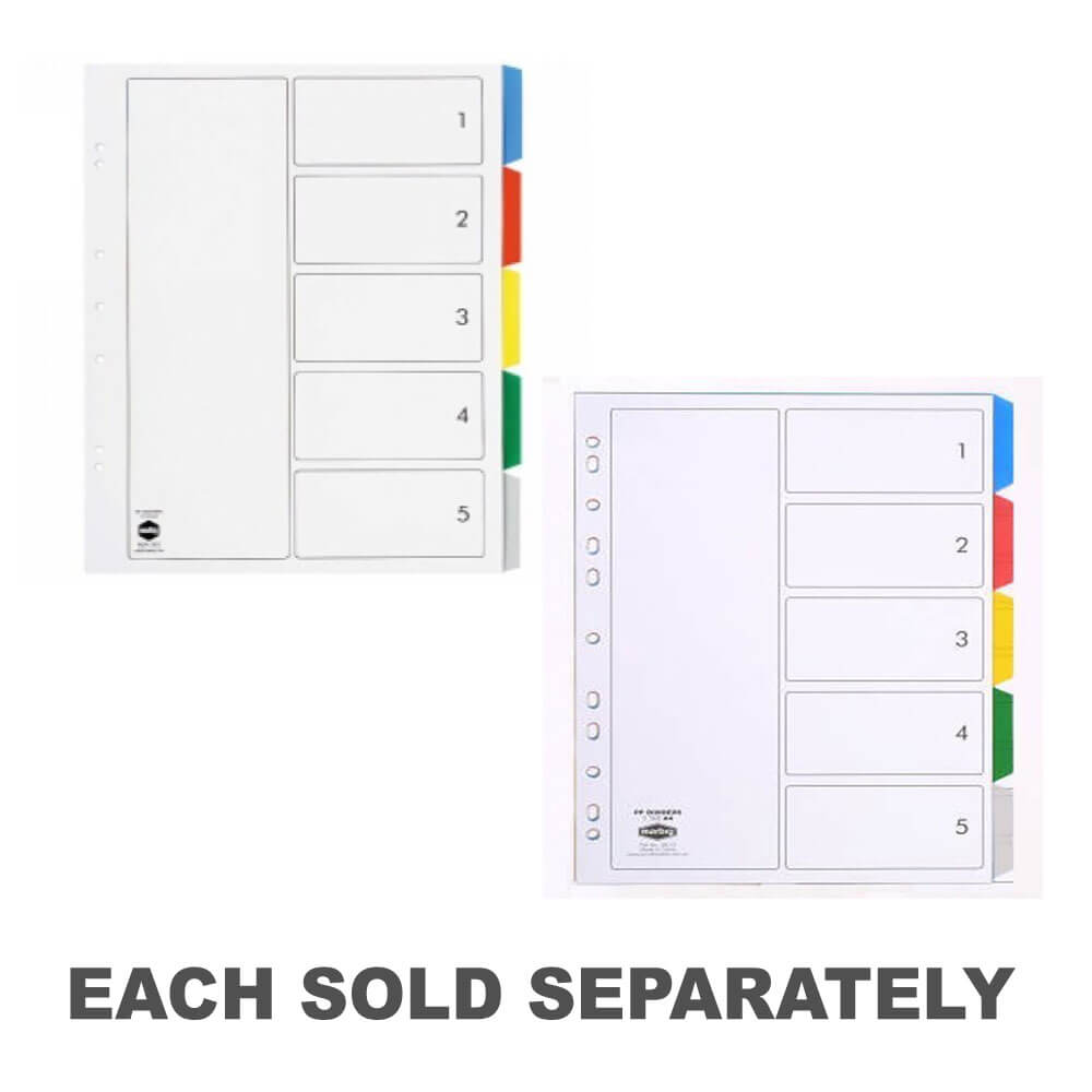 Marbig 5 Tab Dividers (Coloured)