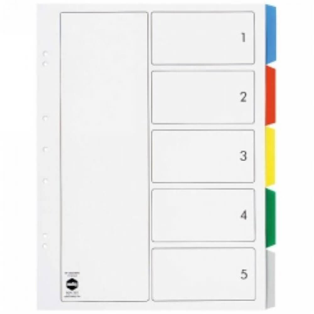 Marbig 5 Tab Dividers (Coloured)