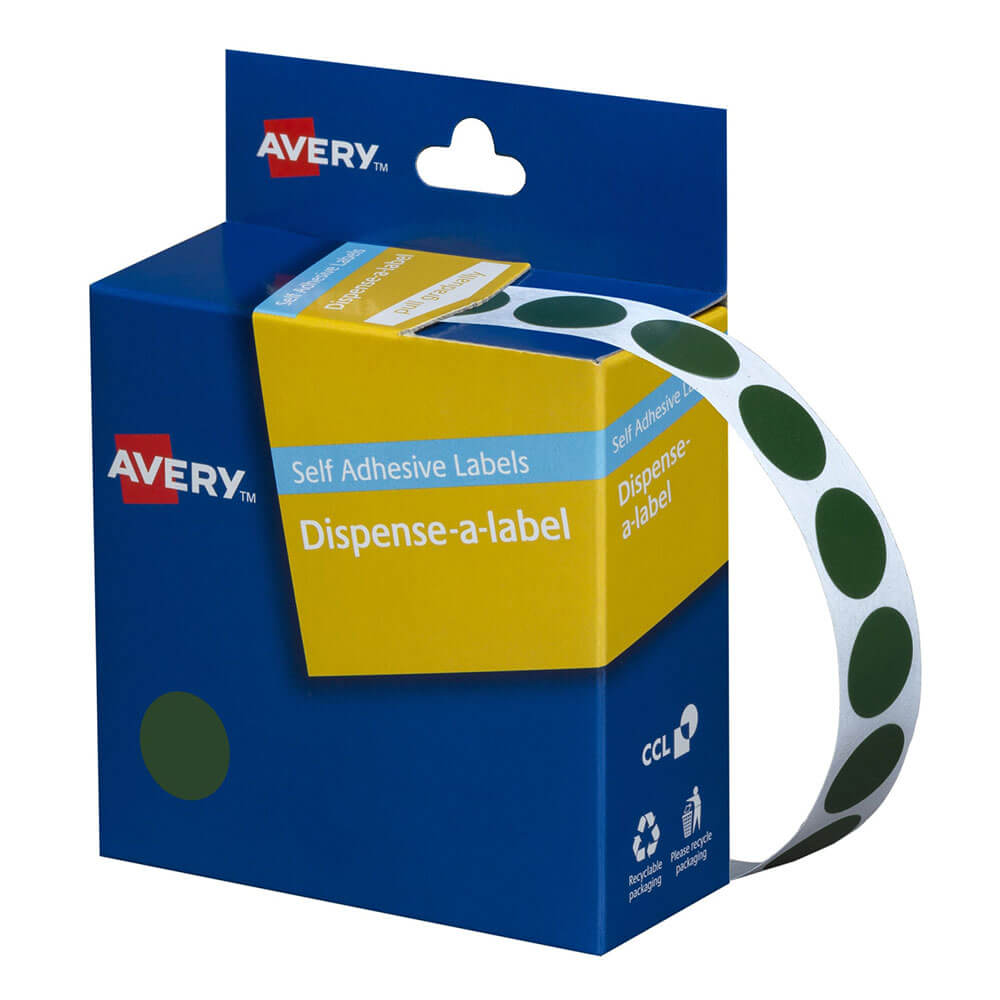 Avery selvklebende dotetiketter 14mm (1050pcs)