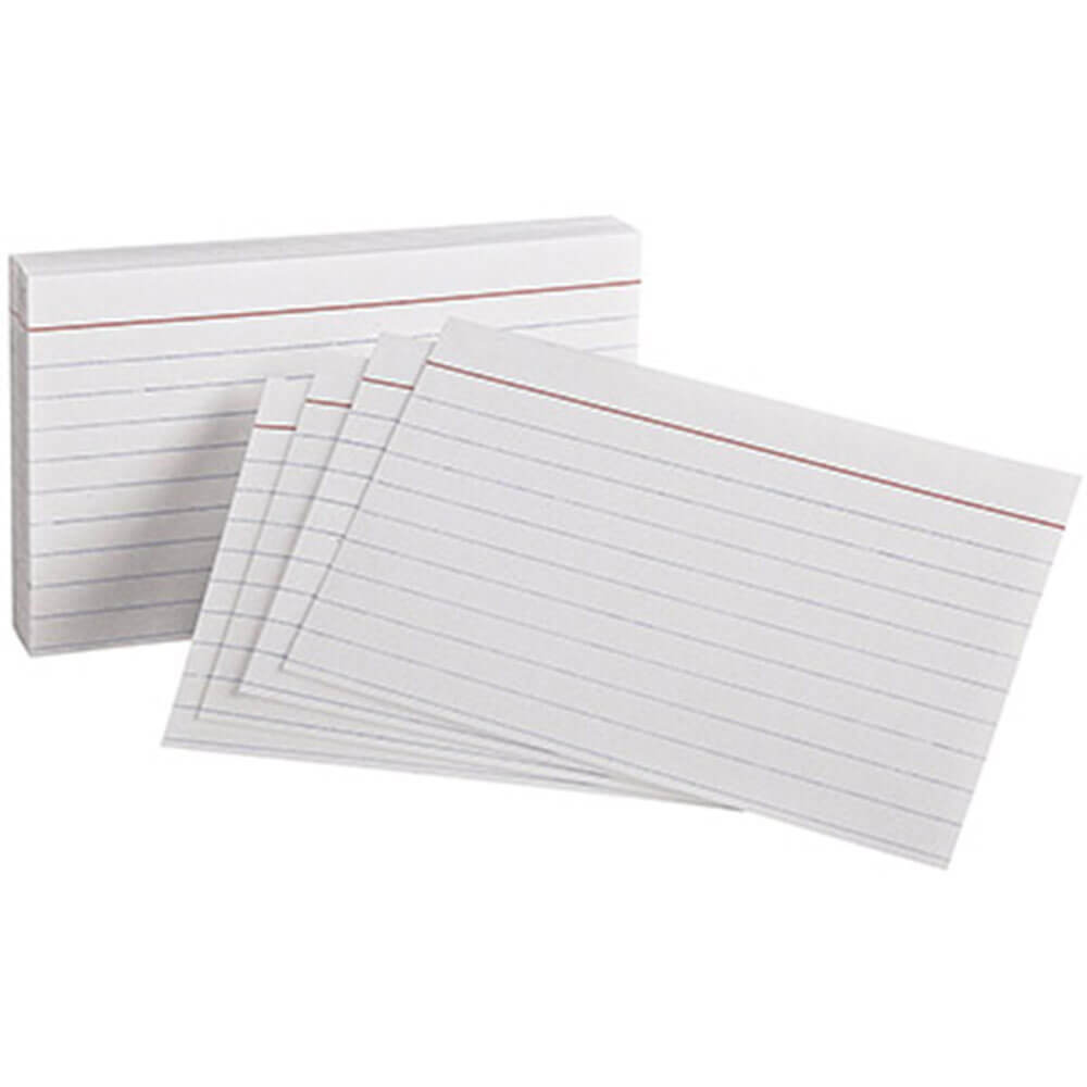 Cartes du système réglées Quill 100pk (blanc)