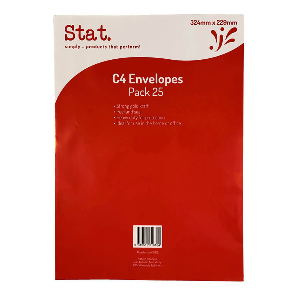 Envelope STAT PEAL & SEAL 25PK (Kraft)