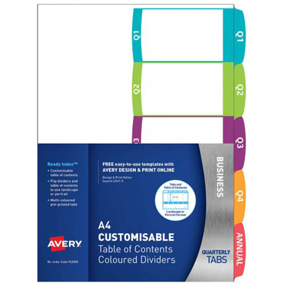 Avery Conginalizowal Ready Indeks Dividers (A4)