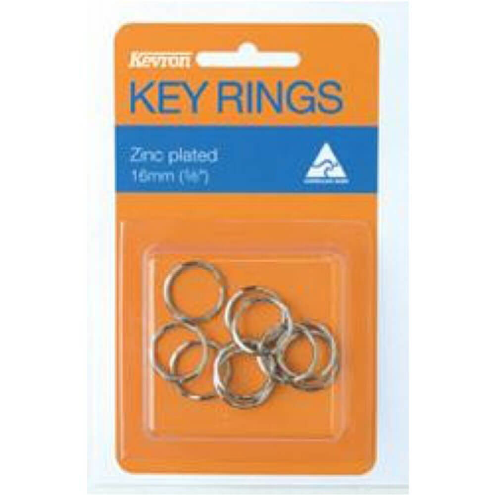 Kevron Key Rings 10pk (zinc plaqué)