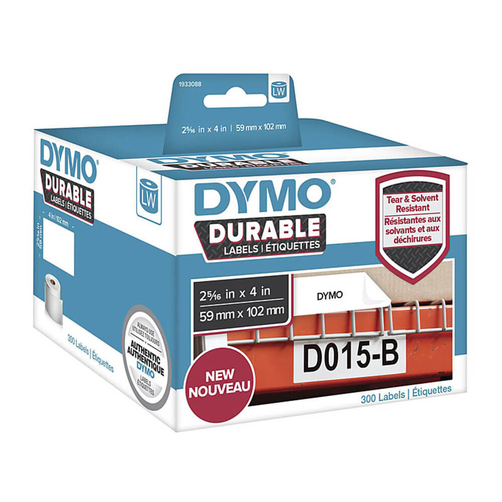 Dymo holdbare etiketter (hvitt)