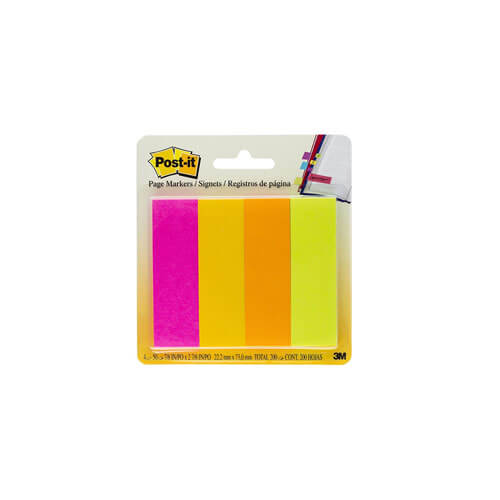 Post-it Page Markers 200 Sheets 22x73mm (4 Colours)