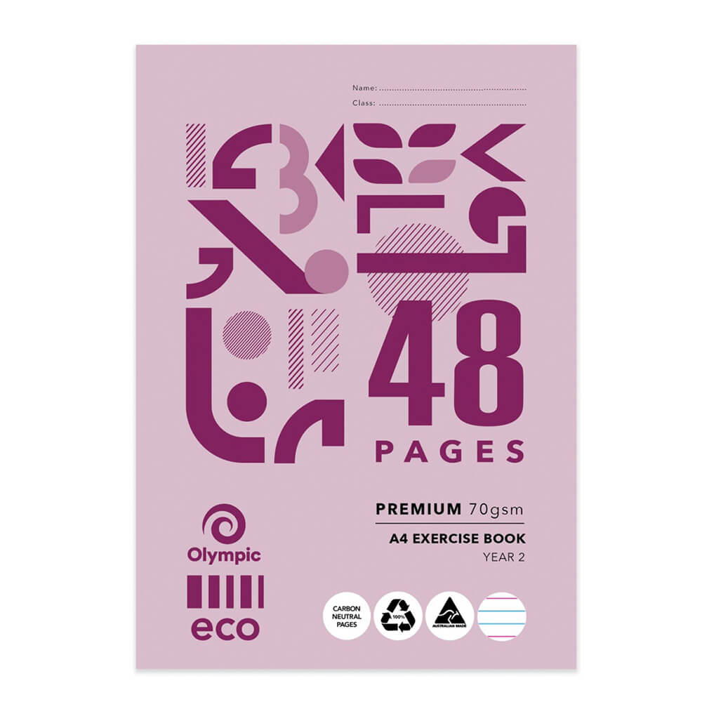 Olympic A4 Eco-Recycled 48-sidars träningsbok 20PK