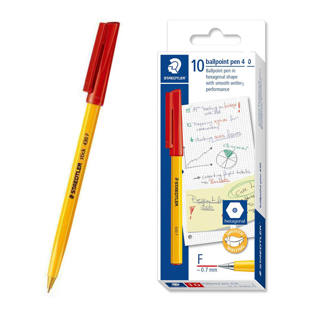 Staedtler Stick Fine Ballpoint Pen (caja de 10)